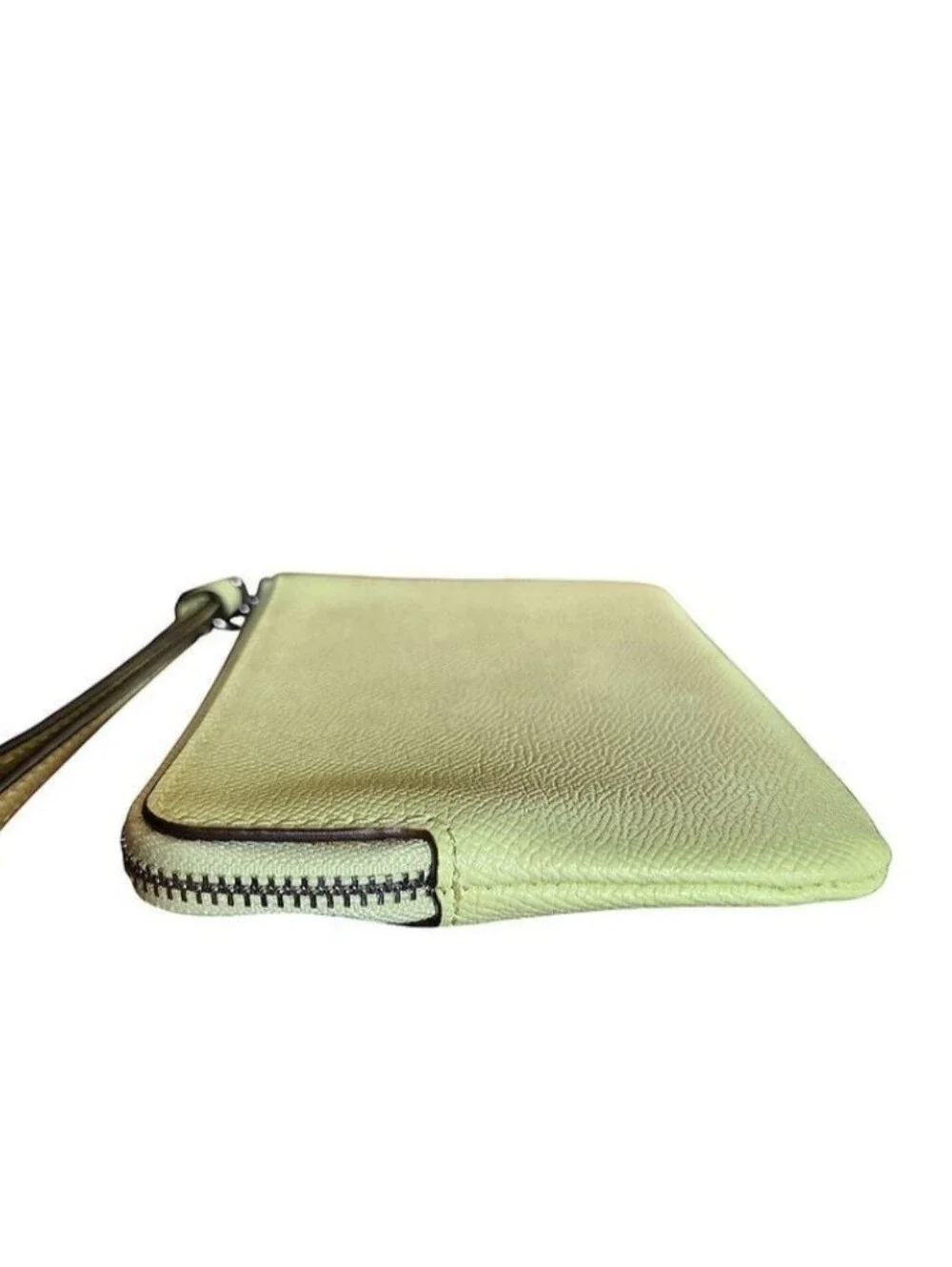 Coach Small Light Green Corner Zip Wristlet